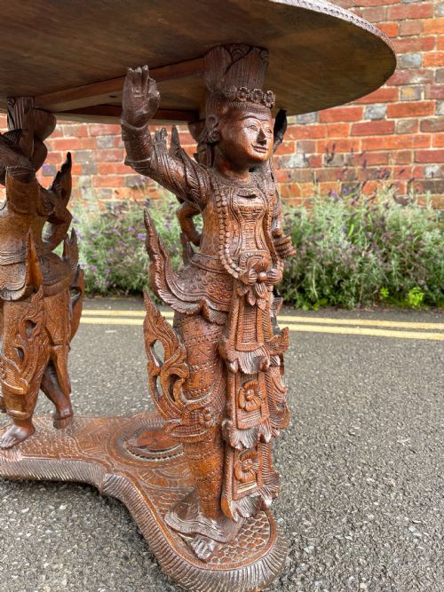 BURMESE CARVED TEAK TABLE - ADDITIONAL PHOTO 7