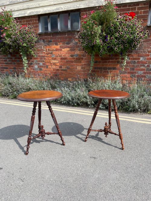 pair of aesthetically influenced tables - CATEGORY: ANTIQUE TABLES - DATED 1890