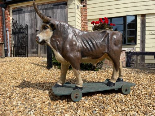 papiermache advertising bull - CATEGORY: ANTIQUE MISCELLANEOUS - DATED 1900