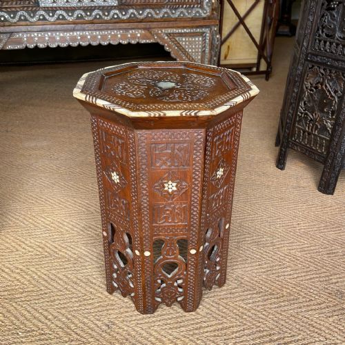 syrian inlaid table - CATEGORY: ANTIQUE TABLES - DATED 1890
