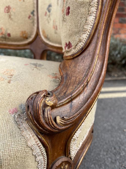 PAIR OF FRENCH WALNUT ARMCHAIRS - ADDITIONAL PHOTO 2