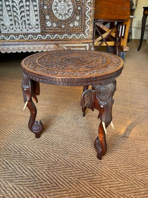 indian elephant table - CATEGORY: ANTIQUE TABLES - DATED 1920