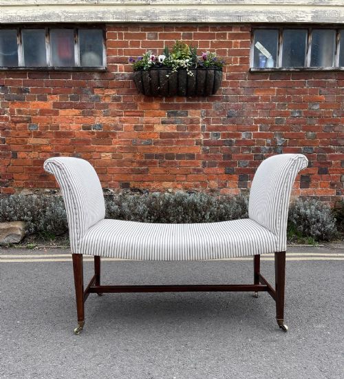 mahogany window seat - CATEGORY: ANTIQUE STOOLS - DATED 1900