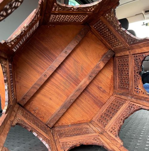 FINE BRASS INLAID HOSHIARPUR TABLE - ADDITIONAL PHOTO 2