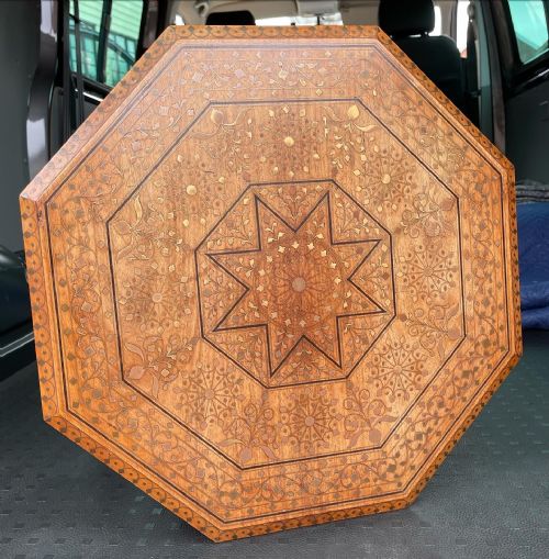 FINE BRASS INLAID HOSHIARPUR TABLE - ADDITIONAL PHOTO 4