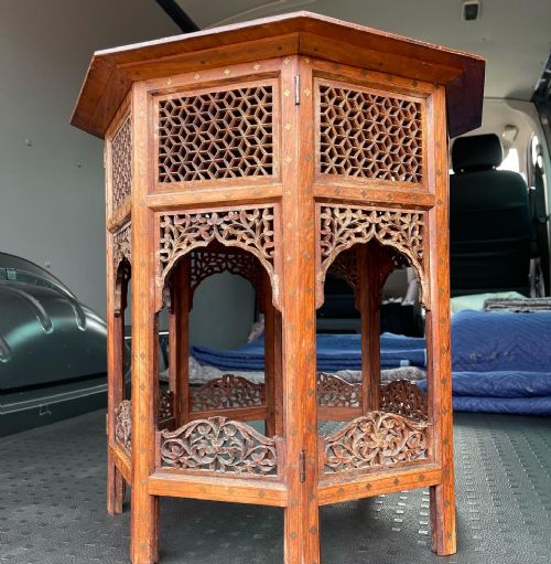 FINE BRASS INLAID HOSHIARPUR TABLE - ADDITIONAL PHOTO 6