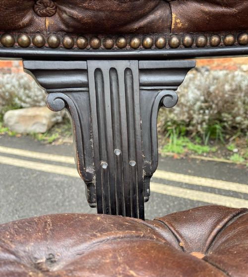 NINETEENTH CENTURY LEATHER DESK CHAIR - ADDITIONAL PHOTO 6