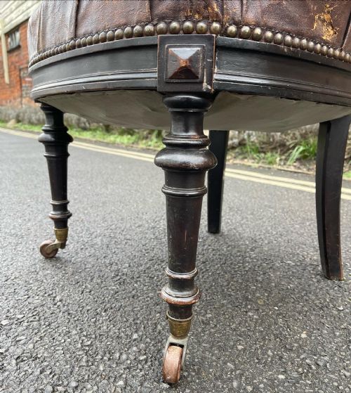 NINETEENTH CENTURY LEATHER DESK CHAIR - ADDITIONAL PHOTO 7