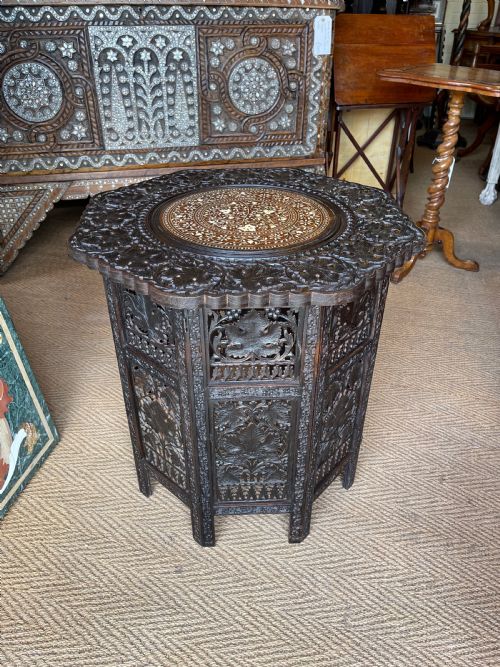 north indian carved table - CATEGORY: ANTIQUE TABLES - DATED 1920