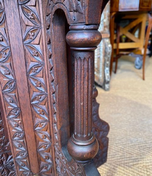 CARVED WALNUT TABLE - ADDITIONAL PHOTO 2