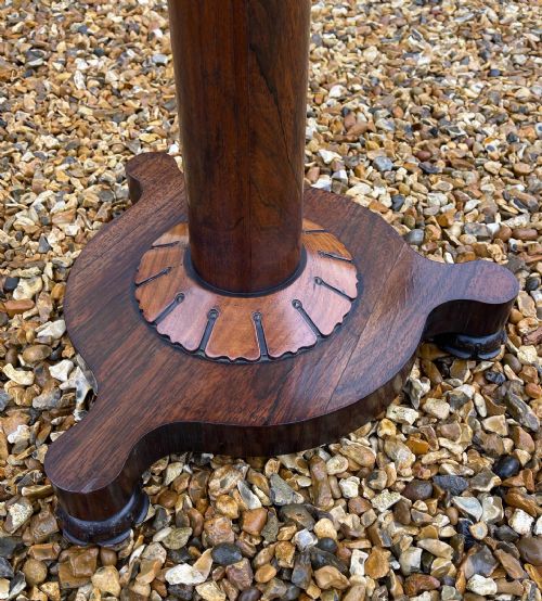 EARLY VICTORIAN ROSEWOOD PEDESTAL TABLE - ADDITIONAL PHOTO 5