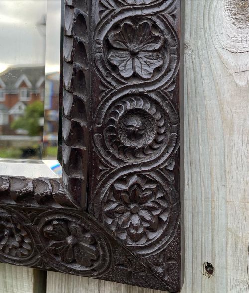 ARTS AND CRAFTS OAK MIRROR - ADDITIONAL PHOTO 3