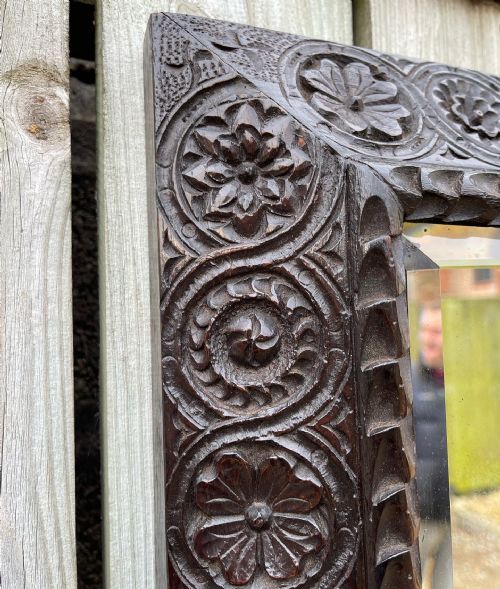ARTS AND CRAFTS OAK MIRROR - ADDITIONAL PHOTO 6