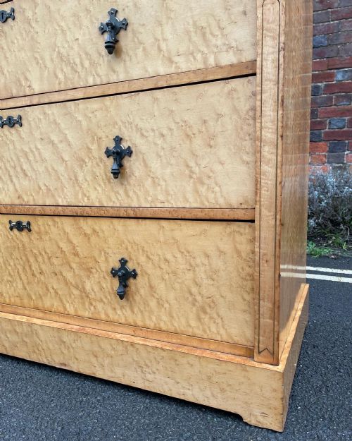 VICTORIAN BIRDSEYE MAPLE CHEST - ADDITIONAL PHOTO 2