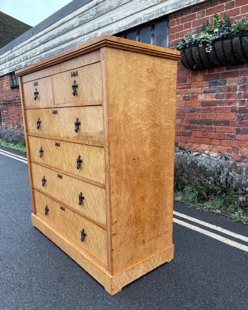 VICTORIAN BIRDSEYE MAPLE CHEST - ADDITIONAL PHOTO 5
