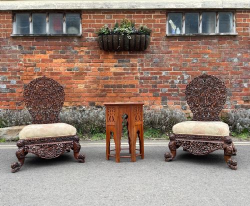 pair of burmese chairs - CATEGORY: ANTIQUE CHAIRS - DATED 1920