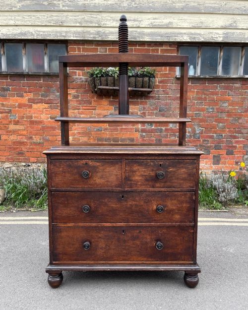 nineteenth century oak press chest - CATEGORY: ANTIQUE CHEST OF DRAWERS - DATED 1850