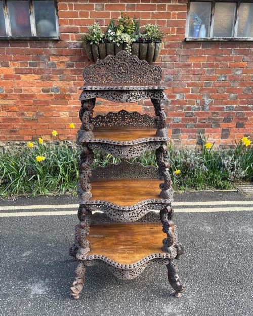burmese teak whatnot - CATEGORY: ANTIQUE FURNITURE - DATED 1860