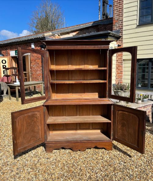 NINETEENTH CENTURY PADAUK GLAZED CUPBOARD - ADDITIONAL PHOTO 7