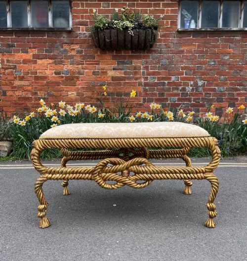 large scale giltwood rope stool in the fournier style - CATEGORY: ANTIQUE STOOLS - DATED 1920