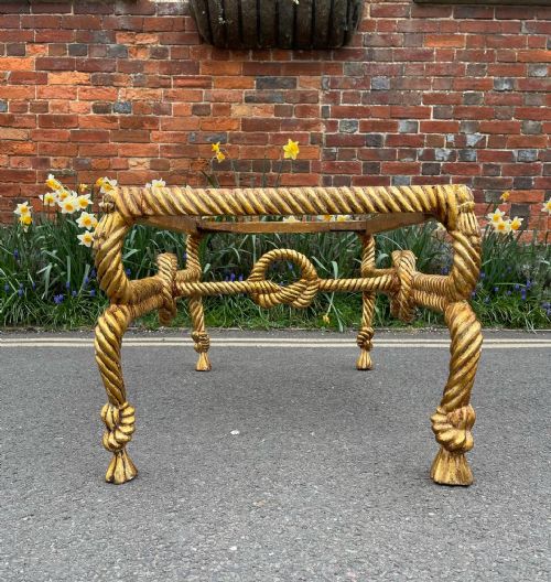 LARGE SCALE GILTWOOD ROPE STOOL IN THE FOURNIER STYLE - ADDITIONAL PHOTO 4
