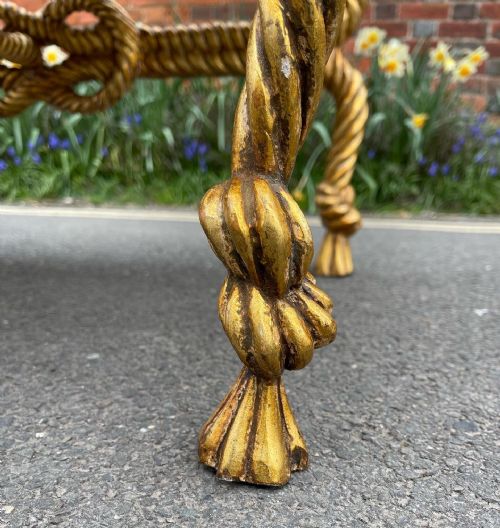 LARGE SCALE GILTWOOD ROPE STOOL IN THE FOURNIER STYLE - ADDITIONAL PHOTO 5