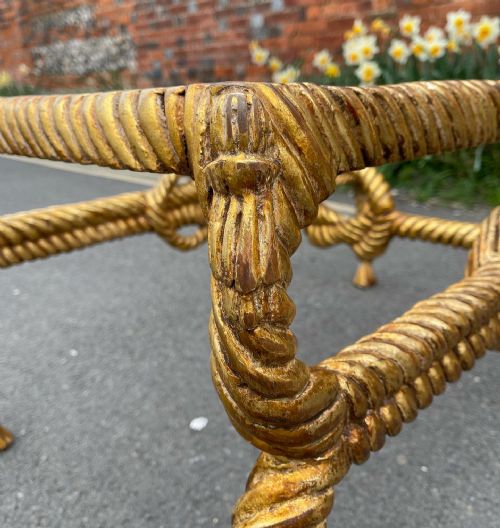 LARGE SCALE GILTWOOD ROPE STOOL IN THE FOURNIER STYLE - ADDITIONAL PHOTO 6