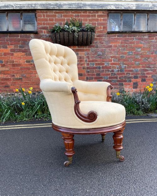 NINETEENTH CENTURY REVOLVING ARMCHAIR - ADDITIONAL PHOTO 4