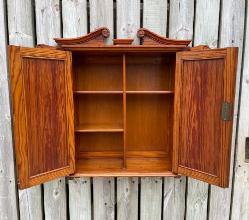NINETEENTH CENTURY PITCH PINE WALL CUPBOARD - ADDITIONAL PHOTO 4