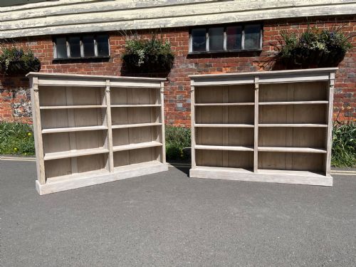 PAIR OF VICTORIAN LIME WASHED OAK BOOKCASES - ADDITIONAL PHOTO 2