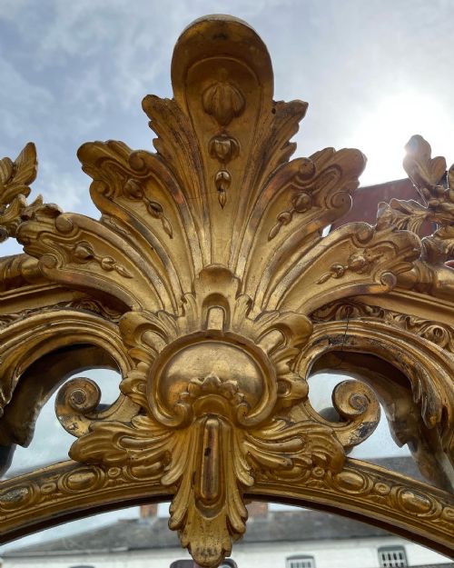 LARGE NINETEENTH CENTURY GILT OVERMANTLE MIRROR - ADDITIONAL PHOTO 2