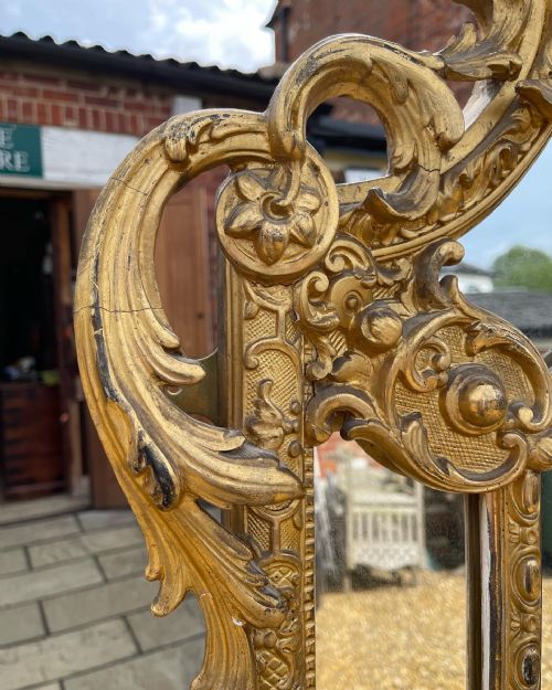 LARGE NINETEENTH CENTURY GILT OVERMANTLE MIRROR - ADDITIONAL PHOTO 4