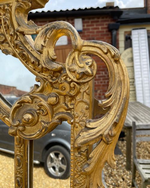 LARGE NINETEENTH CENTURY GILT OVERMANTLE MIRROR - ADDITIONAL PHOTO 8