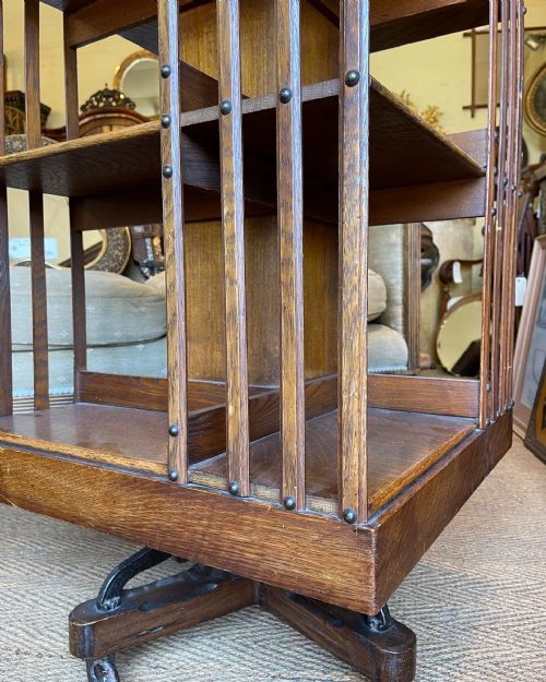 LARGE SCALE OAK REVOLVING BOOKCASE - ADDITIONAL PHOTO 5