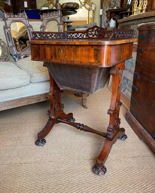 early victorian rosewood work table - CATEGORY: ANTIQUE TABLES - DATED VICTORIAN