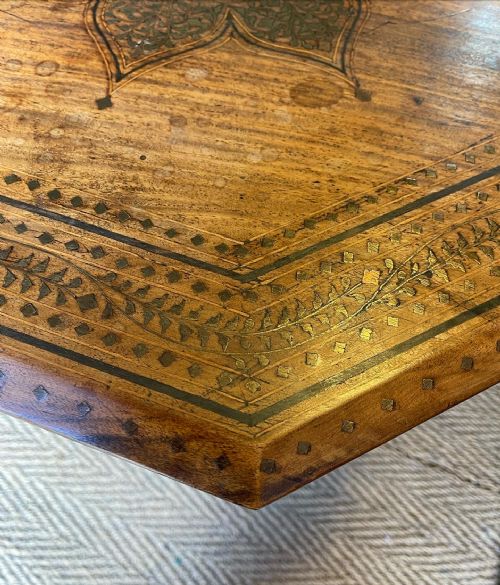 BRASS INLAID HOSHIARPUR TABLE - ADDITIONAL PHOTO 2