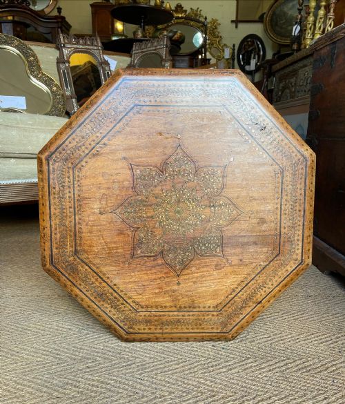 BRASS INLAID HOSHIARPUR TABLE - ADDITIONAL PHOTO 4