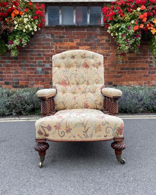 victorian open armchair - CATEGORY: ANTIQUE CHAIRS - DATED VICTORIAN