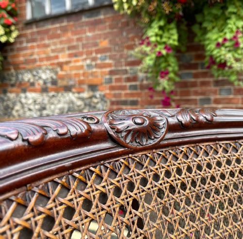 PAIR OF MAHOGANY BERGERE ARMCHAIRS - ADDITIONAL PHOTO 2