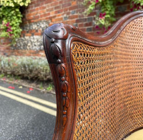 PAIR OF MAHOGANY BERGERE ARMCHAIRS - ADDITIONAL PHOTO 3