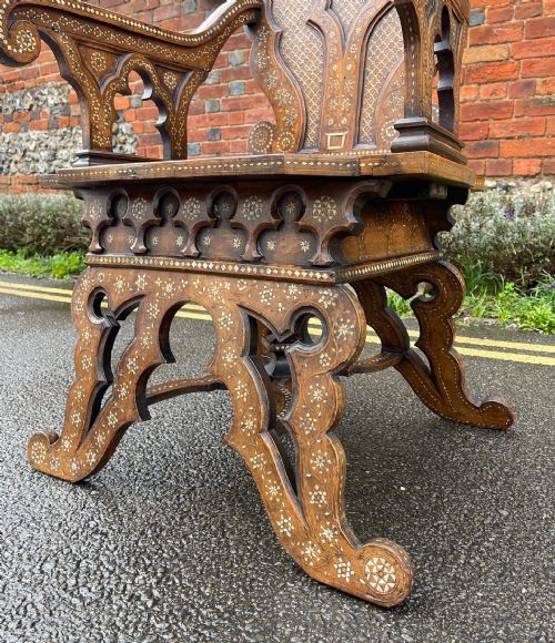 EASTERN MEDITERRANEAN INLAID ARMCHAIR - ADDITIONAL PHOTO 2