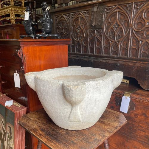 extremely large antique marble mortar - CATEGORY: ANTIQUE MISCELLANEOUS - DATED 19TH CENTURY