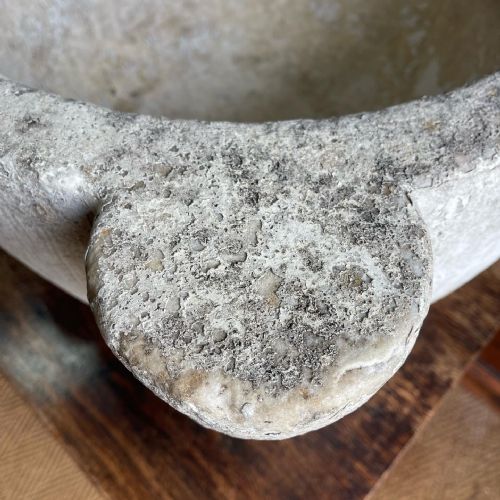 EXTREMELY LARGE ANTIQUE MARBLE MORTAR - ADDITIONAL PHOTO 1