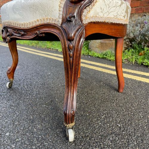 PAIR OF NINETEENTH CENTURY ROSEWOOD ARMCHAIRS - ADDITIONAL PHOTO 6