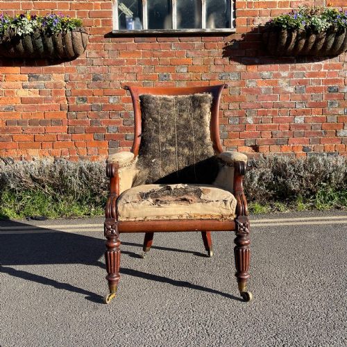 nineteenth century mahogany bergere - CATEGORY: ANTIQUE CHAIRS - DATED 19TH CENTURY