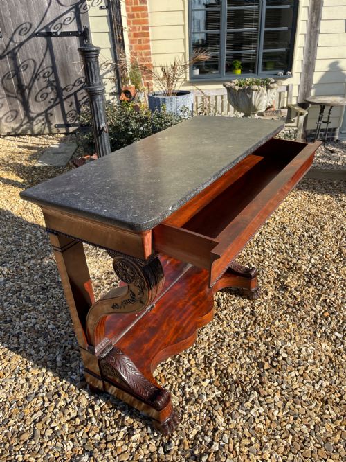 NINETEENTH CENTURY FRENCH MAHOGANY CONSOLE TABLE - ADDITIONAL PHOTO 4