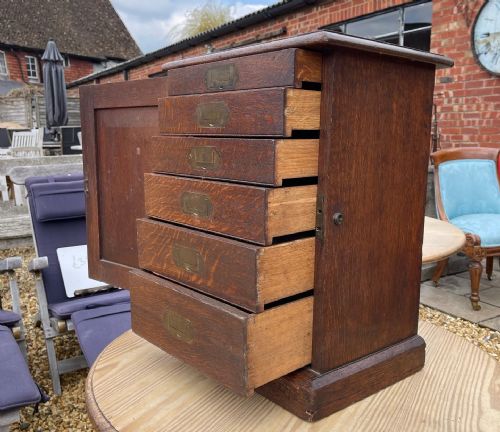 LATE VICTORIAN OAK COLLECTORS CHEST - ADDITIONAL PHOTO 6