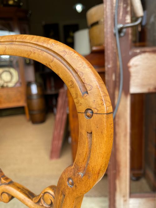 PAIR OF BIRDSEYE MAPLE CHAIRS - ADDITIONAL PHOTO 2