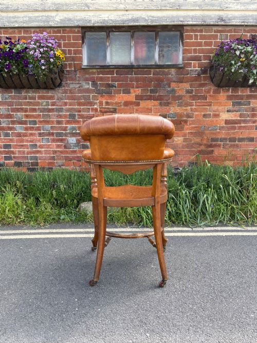 VICTORIAN OAK DESK CHAIR - ADDITIONAL PHOTO 2