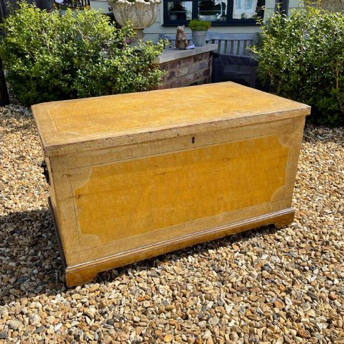 victorian painted pine trunk - CATEGORY: ANTIQUE CHESTS - DATED VICTORIAN